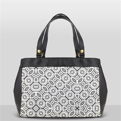 Black And White Baroque Ornate Print Pattern Oversize Office Handbag (2 Sides) by dflcprintsclothing