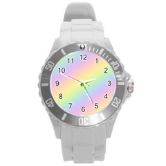 Pastel Goth Rainbow  Round Plastic Sport Watch (l) by thethiiird