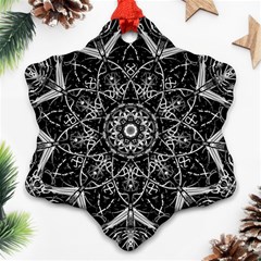 Black And White Pattern Ornament (snowflake) by Sobalvarro