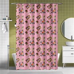 Robin Art Pink Pattern Shower Curtain 48  X 72  (small)  by snowwhitegirl