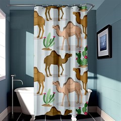 Camels Cactus Desert Pattern Shower Curtain 36  X 72  (stall)  by Wegoenart