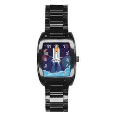 Spaceship Milkyway Galaxy Stainless Steel Barrel Watch by Vaneshart