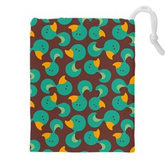 Vector-illustration-seamless-pattern-with-cartoon-duck Drawstring Pouch (5xl)