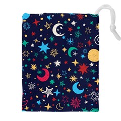 Colorful-background-moons-stars Drawstring Pouch (5xl)