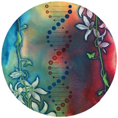 Flower Dna Wooden Puzzle Round by RobLilly