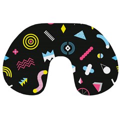 Memphis Design Seamless Pattern Travel Neck Pillow by BangZart