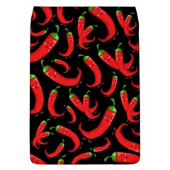 Seamless Vector Pattern Hot Red Chili Papper Black Background Removable Flap Cover (l) by BangZart