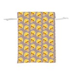 Yellow mushroom pattern Lightweight Drawstring Pouch (L) Front