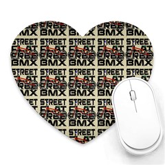 Bmx And Street Style - Urban Cycling Culture Heart Mousepads by DinzDas