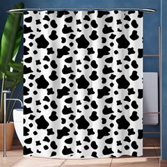 Black And White Cow Spots Pattern, Animal Fur Print, Vector Shower Curtain 60  X 72  (medium)  by Casemiro