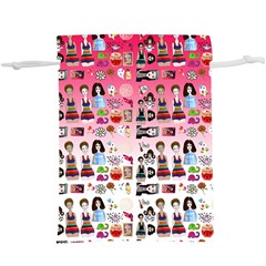 Kawaii Collage Pink Ombre  Lightweight Drawstring Pouch (xl)