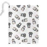 Cute Seamless Pattern With Koala panda Bear Drawstring Pouch (5XL) Back