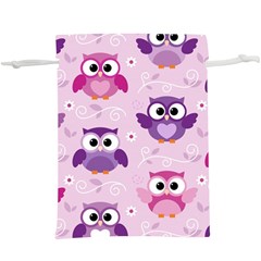 Seamless Cute Colourfull Owl Kids Pattern  Lightweight Drawstring Pouch (xl)