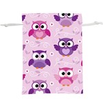 Seamless Cute Colourfull Owl Kids Pattern  Lightweight Drawstring Pouch (XL) Front