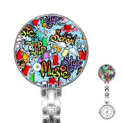 Graffiti Characters Seamless Pattern Stainless Steel Nurses Watch by Amaryn4rt