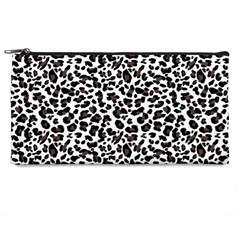 Leopard Spots, White, Brown Black, Animal Fur Print Pencil Case by Casemiro