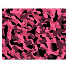 Black And Pink Camouflage Pattern Double Sided Flano Blanket (medium)  by SpinnyChairDesigns