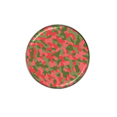 Pink And Green Camouflage Pattern Hat Clip Ball Marker by SpinnyChairDesigns