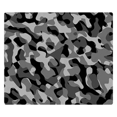 Grey And Black Camouflage Pattern Double Sided Flano Blanket (small)  by SpinnyChairDesigns