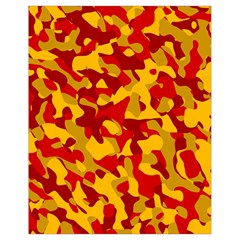 Red And Yellow Camouflage Pattern Drawstring Bag (small) by SpinnyChairDesigns