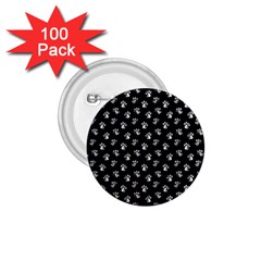 Cat Dog Animal Paw Prints Black And White 1 75  Buttons (100 Pack) 