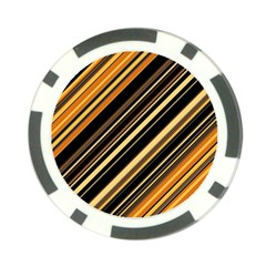 Black And Yellow Stripes Pattern Poker Chip Card Guard by SpinnyChairDesigns