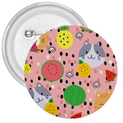 Cats And Fruits  3  Buttons by Sobalvarro