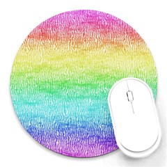 Rainbow Ombre Texture Round Mousepads by SpinnyChairDesigns