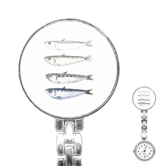 Pencil Fish Sardine Drawing Stainless Steel Nurses Watch