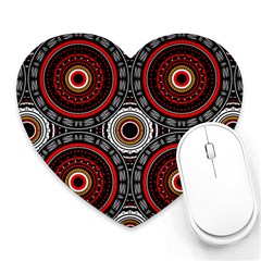 Tribal Aztec Mandala Art Heart Mousepads by tmsartbazaar