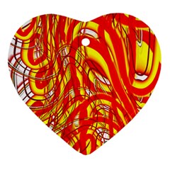 Fire On The Sun Ornament (heart) by ScottFreeArt