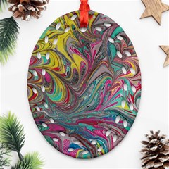 Abstract Marbling Ornament (oval Filigree) by kaleidomarblingart