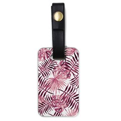 Pink Leaves Luggage Tag (one Side) by goljakoff