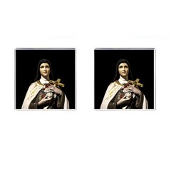 Virgin Mary Sculpture Dark Scene Cufflinks (square) by dflcprintsclothing