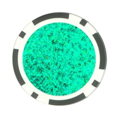 Aqua Marine Glittery Sequins Poker Chip Card Guard by essentialimage