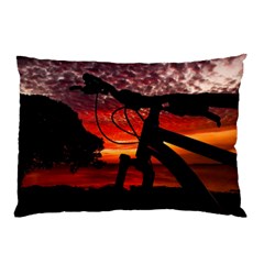 Mountain Bike Parked At Waterfront Park003 Pillow Case by dflcprintsclothing