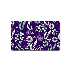 Floral Blue Pattern Magnet (name Card) by MintanArt