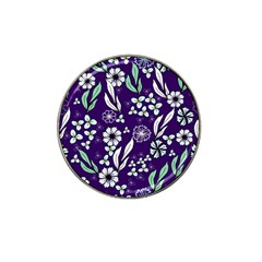 Floral Blue Pattern  Hat Clip Ball Marker (4 Pack) by MintanArt