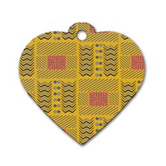 Digital Paper African Tribal Dog Tag Heart (one Side)