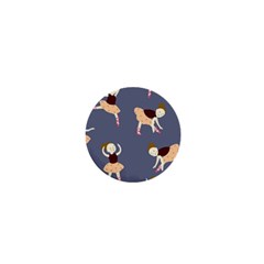 Cute  Pattern With  Dancing Ballerinas On The Blue Background 1  Mini Magnets by EvgeniiaBychkova