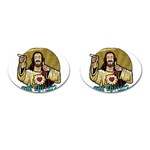 Buddy Christ Cufflinks (Oval) Front(Pair)