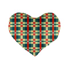 Texture Plaid Standard 16  Premium Heart Shape Cushions by Dutashop