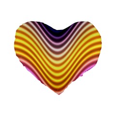 Wave Line Waveform Sound Orange Standard 16  Premium Heart Shape Cushions by Dutashop