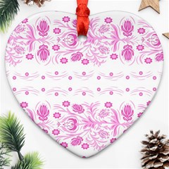 Pink Flowers Ornament (heart) by Eskimos