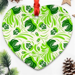 Green Leaves Ornament (heart) by Eskimos