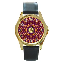 Tropical Twist Round Gold Metal Watch by LW323