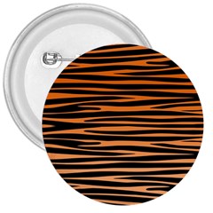 Tiger Stripes, Black And Orange, Asymmetric Lines, Wildlife Pattern 3  Buttons by Casemiro