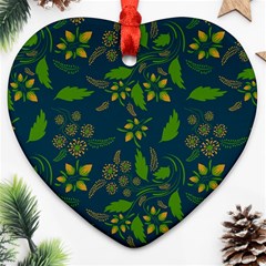 Folk Floral Art Pattern  Flowers Abstract Surface Design  Seamless Pattern Ornament (heart) by Eskimos