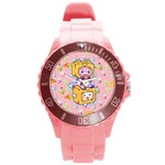 Lankybox Sweets Pink Round Plastic Sport Watch (L) Front