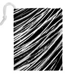 Galaxy Motion Black And White Print Drawstring Pouch (4XL) Back